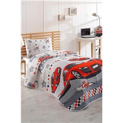 Ev & Ev Home Tek Kişilik Kapitone Yatak Örtüsü Seti Crazy Kırmızı Ep-009022