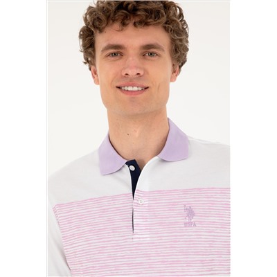 Erkek Regular Fit Polo Yaka Lila Tişört