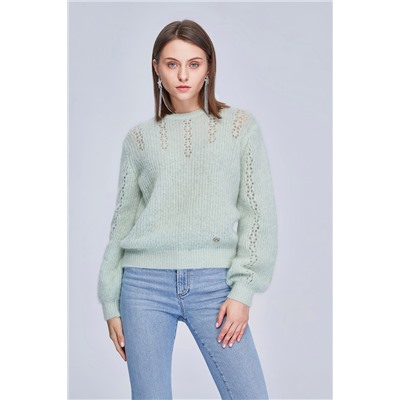 Jersey de mohair y lana Verde
