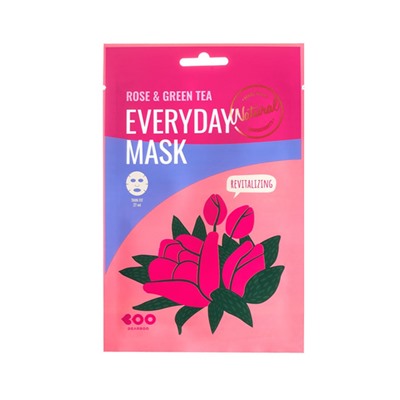 Rose & Green Tea Everyday Mask (10ea), Омолаживающая маска с экстрактами розы и зеленого чая