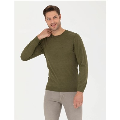Açık Yeşil Slim Fit Basic Kazak