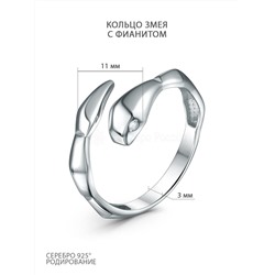 Серьги из серебра с фианитами родированные - Змеи С5392р