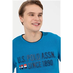 Erkek Kobalt Bisiklet Yaka Triko Kazak