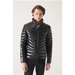 Avva Siyah Su Itici Rüzgar Geçirmez Parlak Kaz Tüyü Şişme Comfort Fit Rahat Kesim Unisex Mont E006015