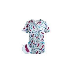 Happy Scrubs® Birds Of A Feather Jazzberry Print Scrub Top