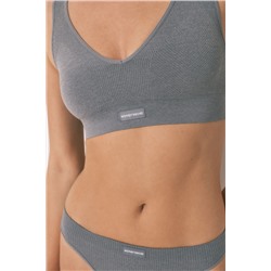 Top sin costuras LOVELY canalé gris claro