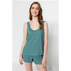 TRENDYOLMİLLA Petrol Cep Detaylı Atlet-Şort Örme Pijama Takımı THMSS23PT00009