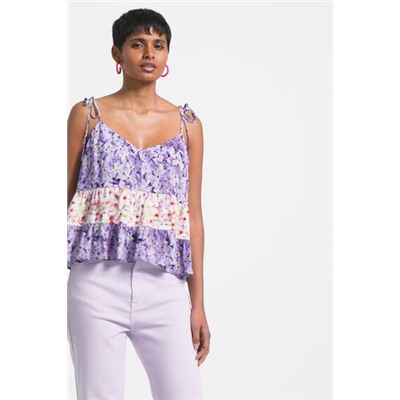 Top de tirantes floral