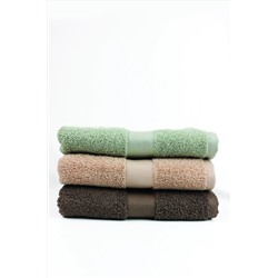 Taka Fabrics Wave % 100 Pamuk El, Yüz, Misafir Havlusu 3 Adet Ölçü 50x80 cm Set Yeşil-Kahve-Bej HWAVETaka3Set50x80cm