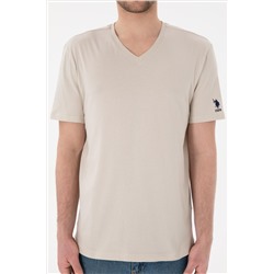 Erkek Regular Fit  V Yaka Taş Basic Tişört