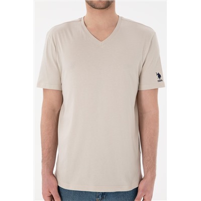 Erkek Regular Fit  V Yaka Taş Basic Tişört
