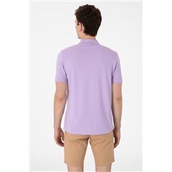 Erkek Regular Fit Polo Yaka Lila Basic Tişört