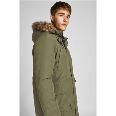 Chaqueta con capucha Caqui