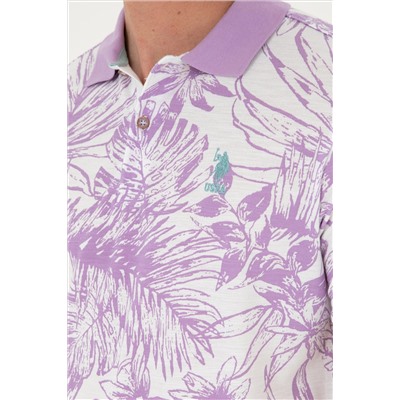 Erkek Regular Fit Polo Yaka Lila Tişört