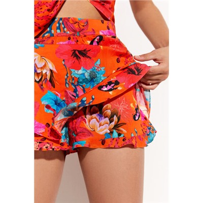 Minifalda pantalón corales