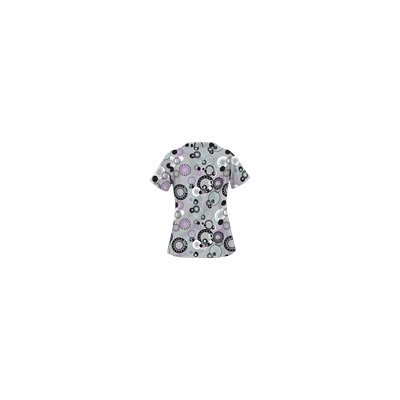 UA Round And Round Silver Print Scrub Top