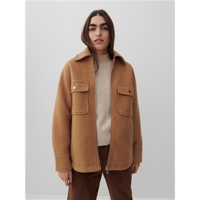 Hemdjacke aus Wollmischung
