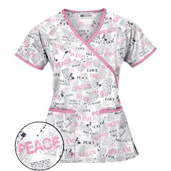 UA News Worthy White Mock Wrap Scrub Top