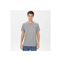 Nautica Erkek Gri Kısa Kollu Standart Fıt T-shırt VE37300T