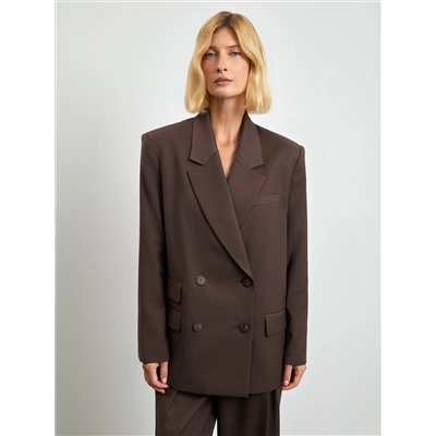 Двубортный жакет oversize, ML775/hazelnut