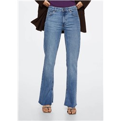 Jeans rectos abertura lateral -  Mujer | MANGO OUTLET Melilla