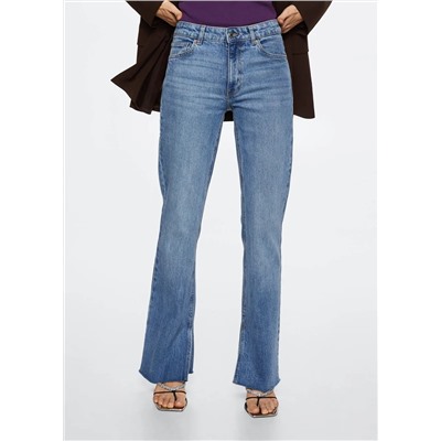 Jeans rectos abertura lateral -  Mujer | MANGO OUTLET Melilla