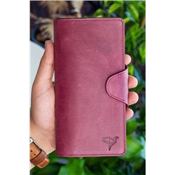 Vianel New York, Unisex Bordo Axel Crazy Deri Portföy Cüzdan