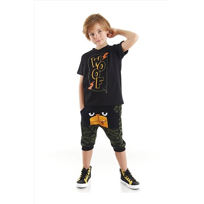 Denokids, Woof Erkek Çocuk T-shirt Kapri Şort Takım