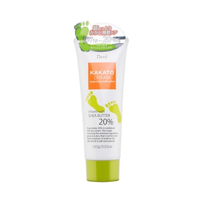 Kumano Крем для пяток Deve Kakato Cream смягчающий с маслом Ши, туба 100 гр.