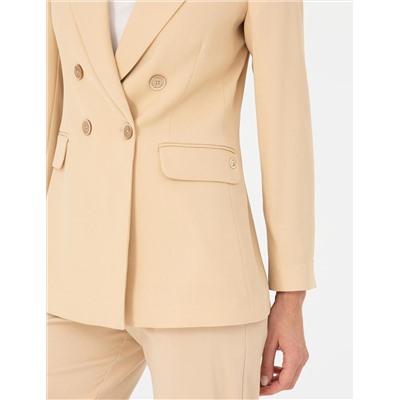Bej Slim Fit Ceket