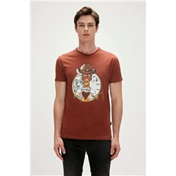 Bad Bear, Giraffe T-shirt Woody Kahverengi Baskılı Erkek Tişört