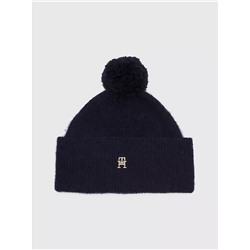 TOMMY HILFIGER TH LOGO POM BEANIE
