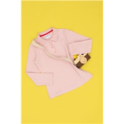 Çocuk Toz Pembe Basic Polo Yaka Sweatshirt