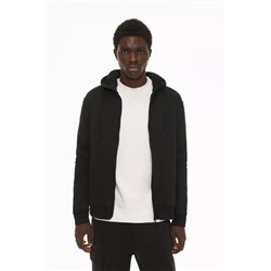 Zip-up faux shearling jacket
