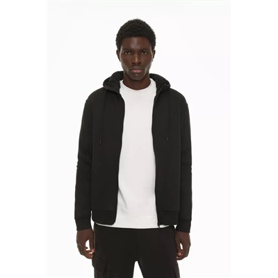 Zip-up faux shearling jacket