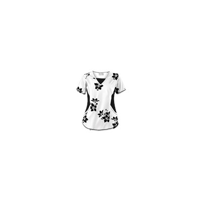 UA Spacious Bouquet White Print Scrub Top