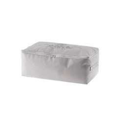 Çiçek Desen Baskılı Hurç - Gri - 52x28x21 cm