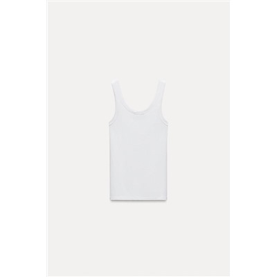 MERCERISED THREAD RIBBED T-SHIRT