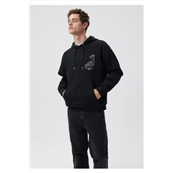 MaviLogo Baskılı Kapüşonlu Siyah Sweatshirt 0611726-900