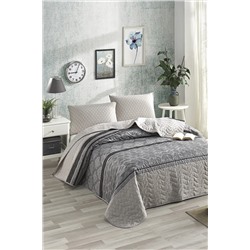 Ev & Ev Home Kapitone Yatak Örtüsü Seti Çift Kişilik Creative Gri Ep-026989