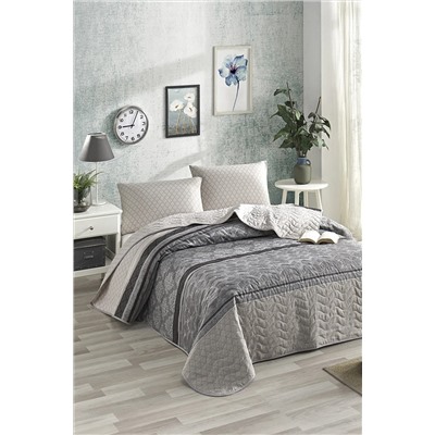 Ev & Ev Home Kapitone Yatak Örtüsü Seti Çift Kişilik Creative Gri Ep-026989
