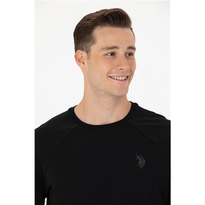 Erkek Siyah Basic Sweatshirt