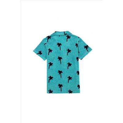 Erkek Çocuk Mint Yeşili Oversize Gömlek