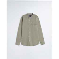 Linen Blend Shirt, Men, Dark Green