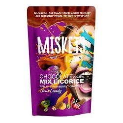Жев. Мармелад Miskets Микс лакрицы, яблока, клубники и апельсина в шоколаде 120 гр м/у 1/12