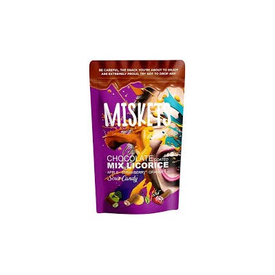 Жев. Мармелад Miskets Микс лакрицы, яблока, клубники и апельсина в шоколаде 120 гр м/у 1/12