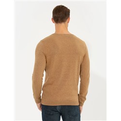 Camel Melanj Slim Fit Bisiklet Yaka Triko Kazak