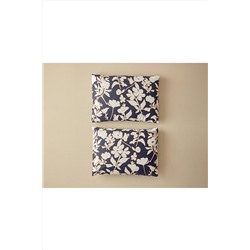 English Home Grandiflora Dijital Baskılı Soft Cotton 2'li Yastık Kılıfı 50x70 Cm Antrasit- Terracotta 10040185