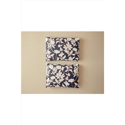 English Home Grandiflora Dijital Baskılı Soft Cotton 2'li Yastık Kılıfı 50x70 Cm Antrasit- Terracotta 10040185