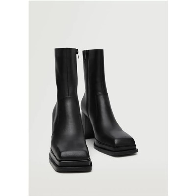 Botín piel tacón -  Mujer | MANGO OUTLET Melilla